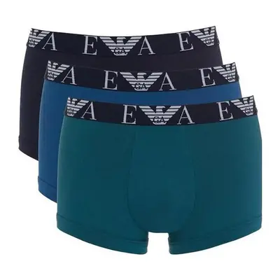 Emporio Armani Three Pack Logo Trunks Green/Blue/Black Modrá