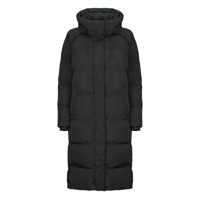 Superdry LONGLINE HOODED PUFFER COAT Černá