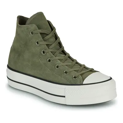 Converse CHUCK TAYLOR ALL STAR LIFT PLATFORM COLORFUL SUEDE Zelená