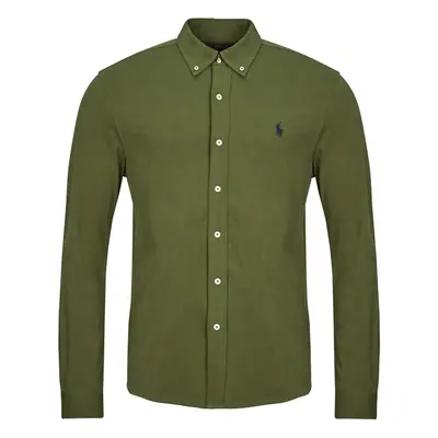 Polo Ralph Lauren CHEMISE AJUSTEE COL BOUTONNE EN POLO FEATHERWEIGHT Khaki