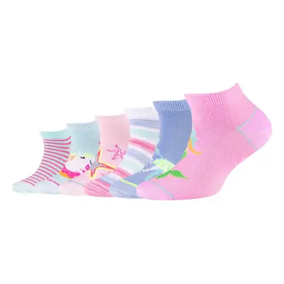 Skechers 6PPK Girls Casual Fancy Sneaker Socks ruznobarevne