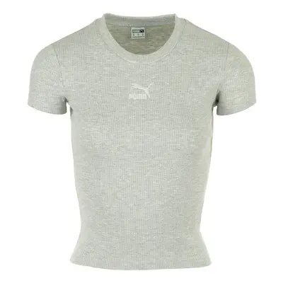 Puma Classics Ribbed Slim Tee Šedá