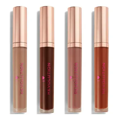 Makeup Revolution Set of 4 I Heart Chocolate Gloss - Honeycomb / Mocha /