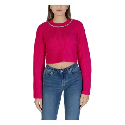 Only Onlgaida Life Ls Crop Emb O-Neck Cc Knt 15324272 Červená