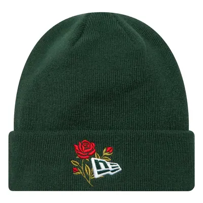 New-Era Rose Icon Cuff Knit Beanie Hat Zelená