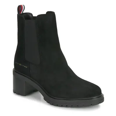 Tommy Hilfiger ESSENTIAL MIDHEEL SUEDE BOOTIE Černá