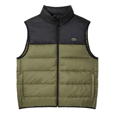 Lacoste Water-Repellent Gilet Khaki/Black Zelená