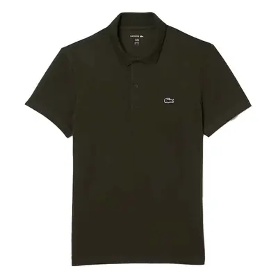 Lacoste Regular Fit Cotton Blend Polo Shirt Dark Khaki Green Zelená