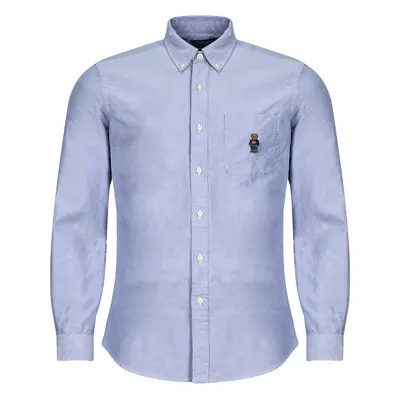 Polo Ralph Lauren CHEMISE COUPE DROITE EN OXFORD Modrá