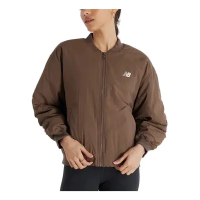 New Balance GRAPHIC WOVEN BOMBER JACKET Hnědá