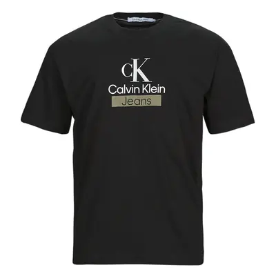 Calvin Klein Jeans STACKED ARCHIVAL TEE Černá