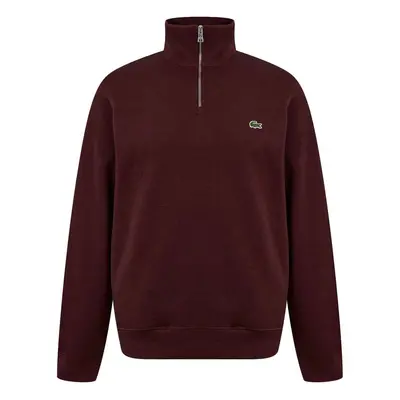 Lacoste Quarter Zip High Neck Interlock Sweatshirt Bordeaux ruznobarevne