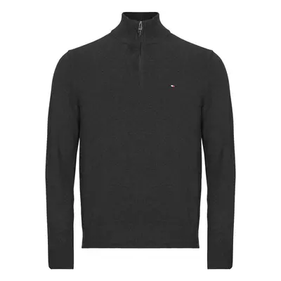 Tommy Hilfiger PIMA ORG CTN CASHMERE ZIP MOCK Šedá