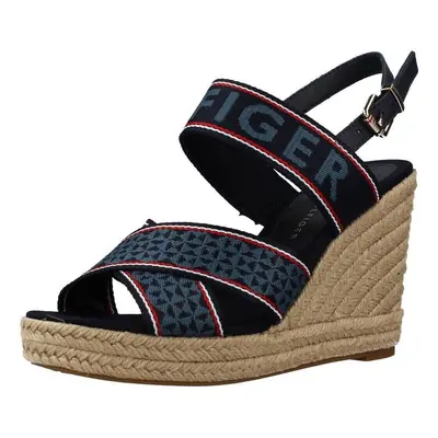 Tommy Hilfiger WEBBING HIGH WEDGE Modrá