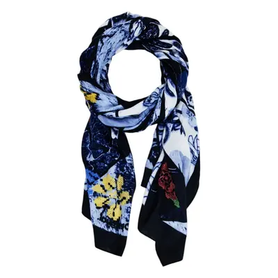 Desigual FOU_DENIM FLOWERS RECTANGL 24WAWA12 Modrá