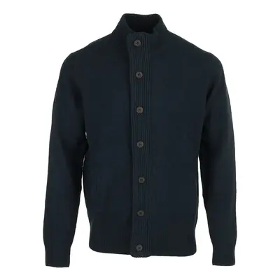 Barbour Patch Zip Through Knitted Jumper Modrá