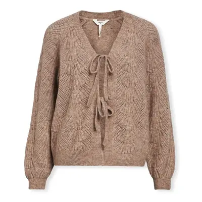 Object Noos Flora RE Cardigan - Desert Taupe Melange Hnědá