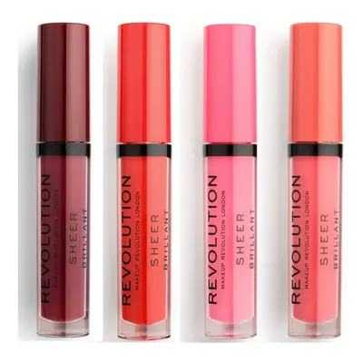 Makeup Revolution Lot of 4 Sheer Brilliant Lip Glosses - 147 Vampire/ 132