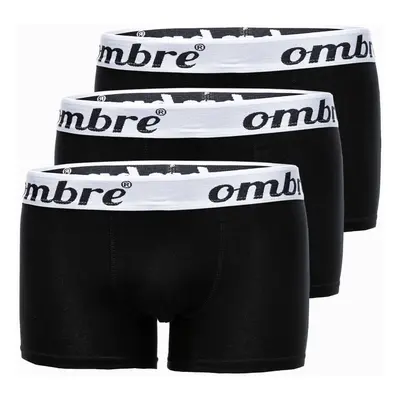 Ombre Pánské boxerky Kay černá 3 pack Černá