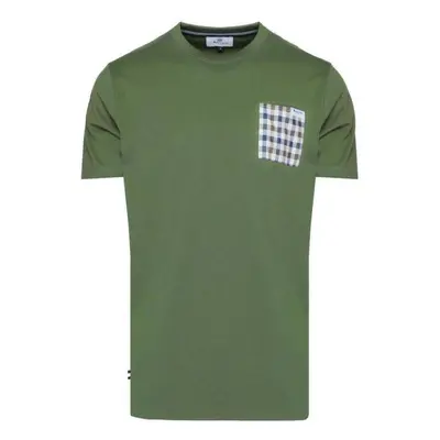 Aquascutum ACTIVE CLUB CHECK POCKET T-SHIRT AA_B004_TS003 Zelená