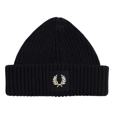 Fred Perry Patch Brand Chunky Rib Beanie Černá