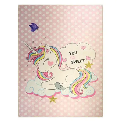 Mani Textile D?tský koberec SWEET UNICORN Růžová