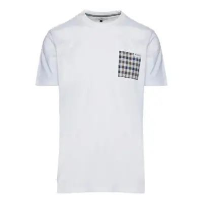 Aquascutum ACTIVE CLUB CHECK POCKET T-SHIRT AA_B004_TS003 Bílá