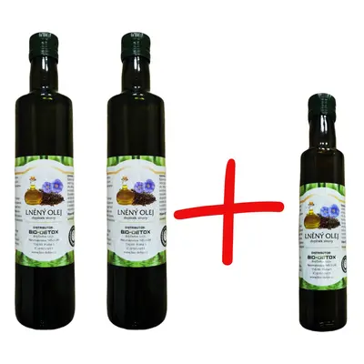 Bio-Detox Lněný Olej 2 x 500ml + 250ml ZDARMA