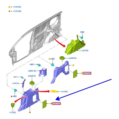 Kryt panelu zavazadlového prostoru Ford Tourneo Connect