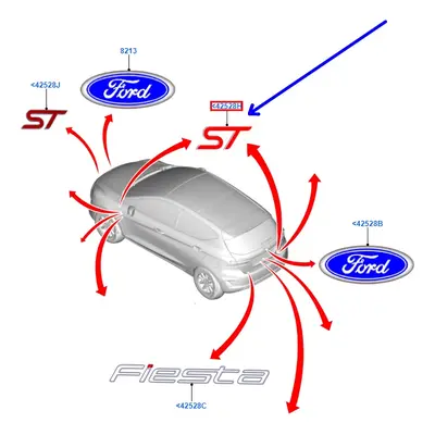 Zadní/boční znak ST Ford Fiesta