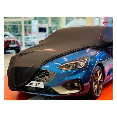 Ochranná plachta Premium černá s červenou linkou, bílým oválem Ford a logem Ford Performance