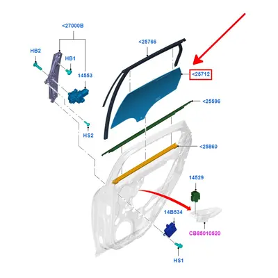 Sklo zadního okna pravostranné Ford Focus