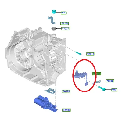 Sestava snímače - mechanizmus ovládání převodovky