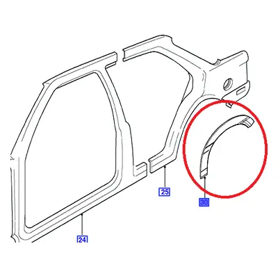 Panel - vnější podběh kola