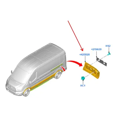 Kryt zadních dveří pravostranný Ford Transit