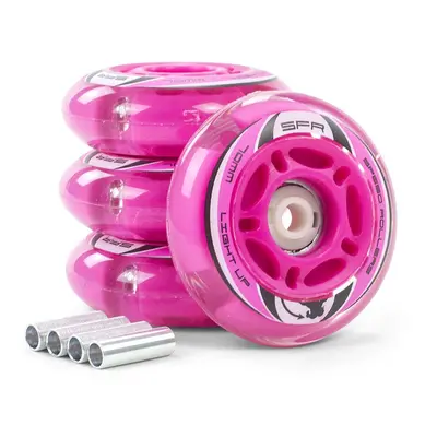 SFR - Light Up Inline Wheels - 64, 70, 72 mm - Pink Průměr koleček: 64 mm