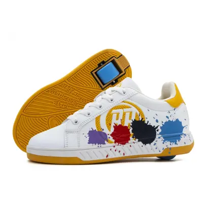 Breezy Rollers - Splash White/Yellow - boty s kolečkem