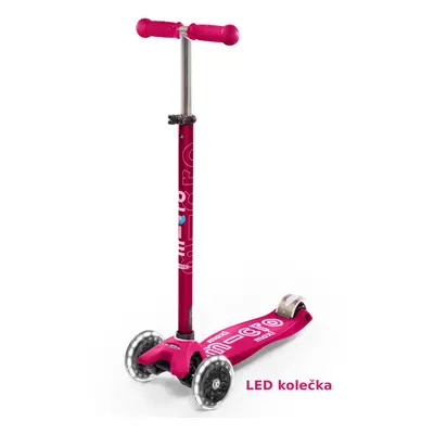 Micro - Maxi Deluxe LED Pink - Dětská koloběžka