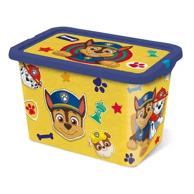 STOR Plastový úložný box s víkem Paw Patrol 7l žlutý