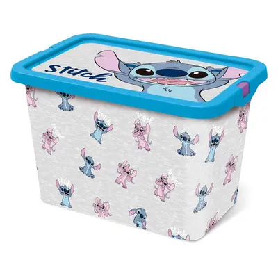 STOR Plastový úložný box s víkem Stitch 7l