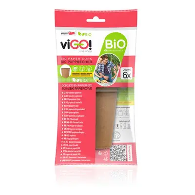 VIGO BIO papírový kelímek VIGO! 6ks 250ml hnědý