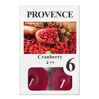 Čajová svíčka PROVENCE 6ks brusinka