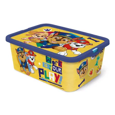 STOR Plastový úložný box s víkem Paw Patrol 13l žlutý