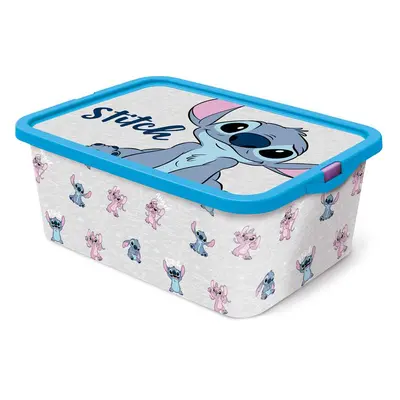 STOR Plastový úložný box s víkem Stitch 13l