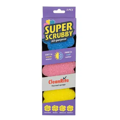 CLEANRITE SUPER SCRUBBY houbička 3ks 10x4cm