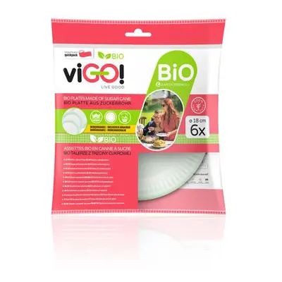 VIGO BIO talíř VIGO! 18cm cukrová třtina 6ks