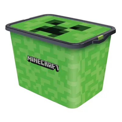 STOR Plastový úložný box s víkem Minecraft 23l