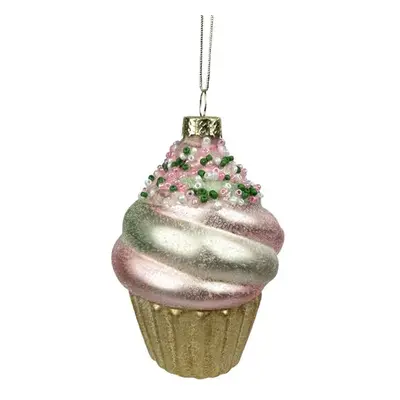 Skleněná vánoční ozdoba TORO 10,6cm cupcake