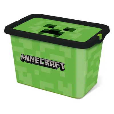 STOR Plastový úložný box s víkem Minecraft 7l