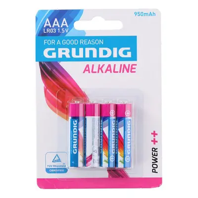 Baterie AAA GRUNDIG ALKALINE 950 mAh, 4ks